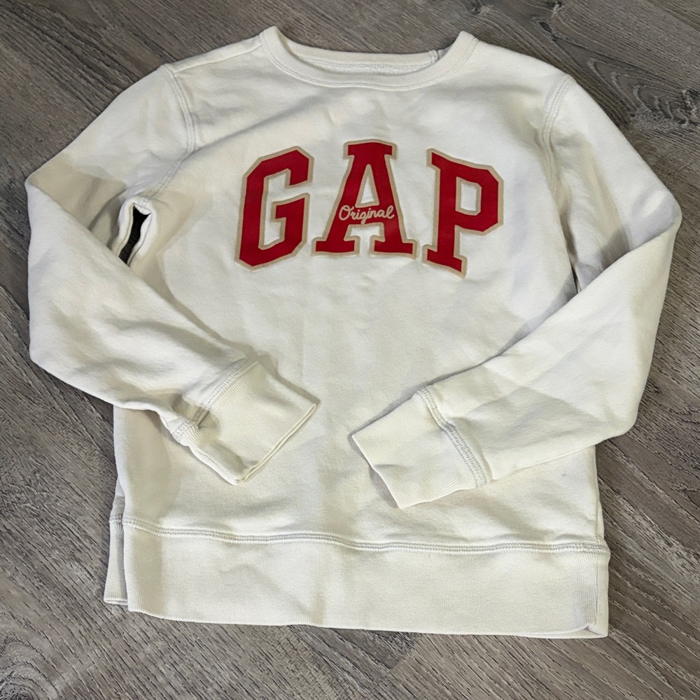 GAP White Crewneck with Red Lettering